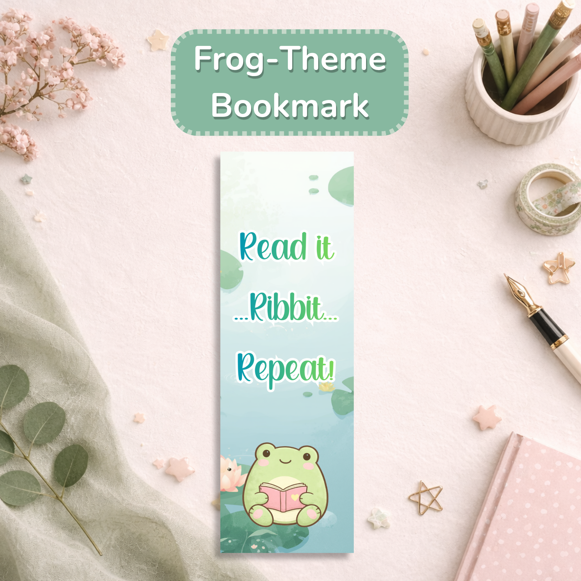 Cute Frog Bookmark | Kawaii Animal Bookmark | Aesthetic Reading Accessory | Planner Bookmark | Book Lover Gift