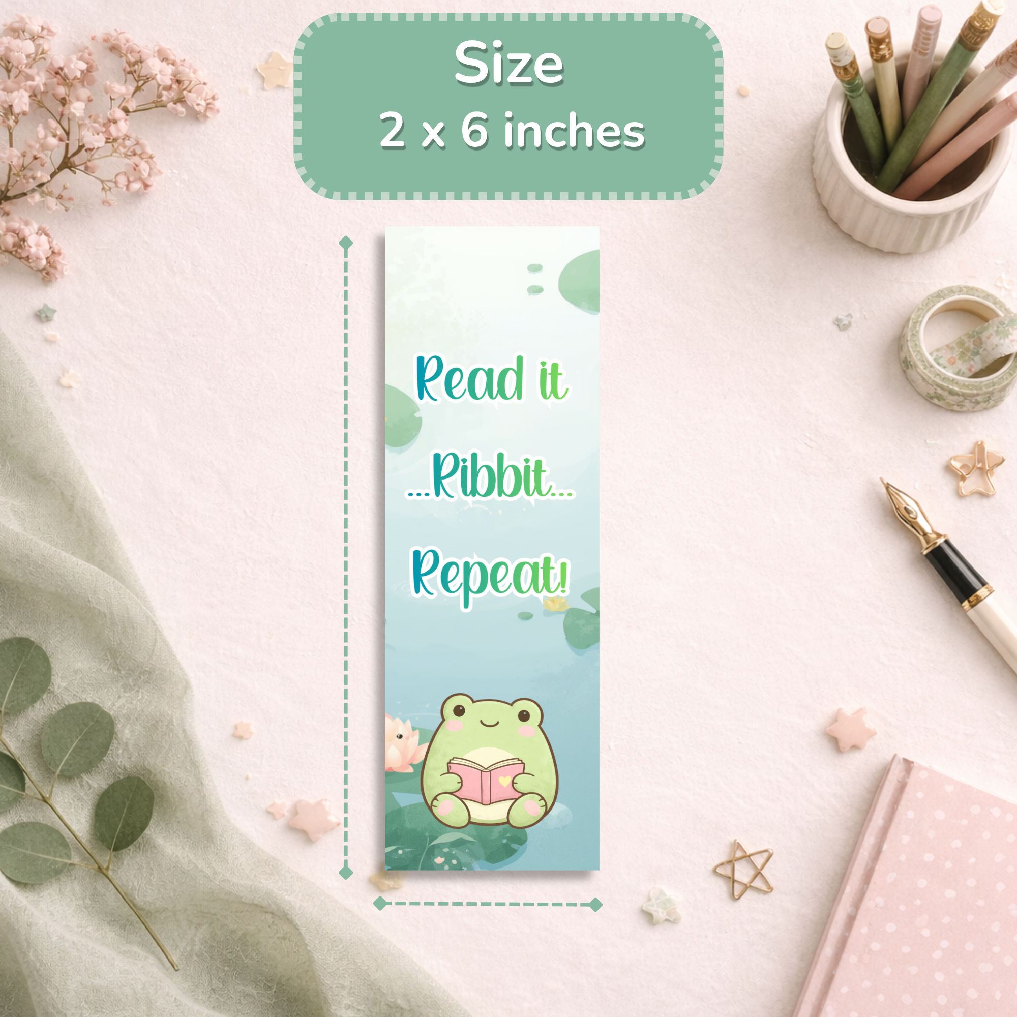 Cute Frog Bookmark | Kawaii Animal Bookmark | Aesthetic Reading Accessory | Planner Bookmark | Book Lover Gift