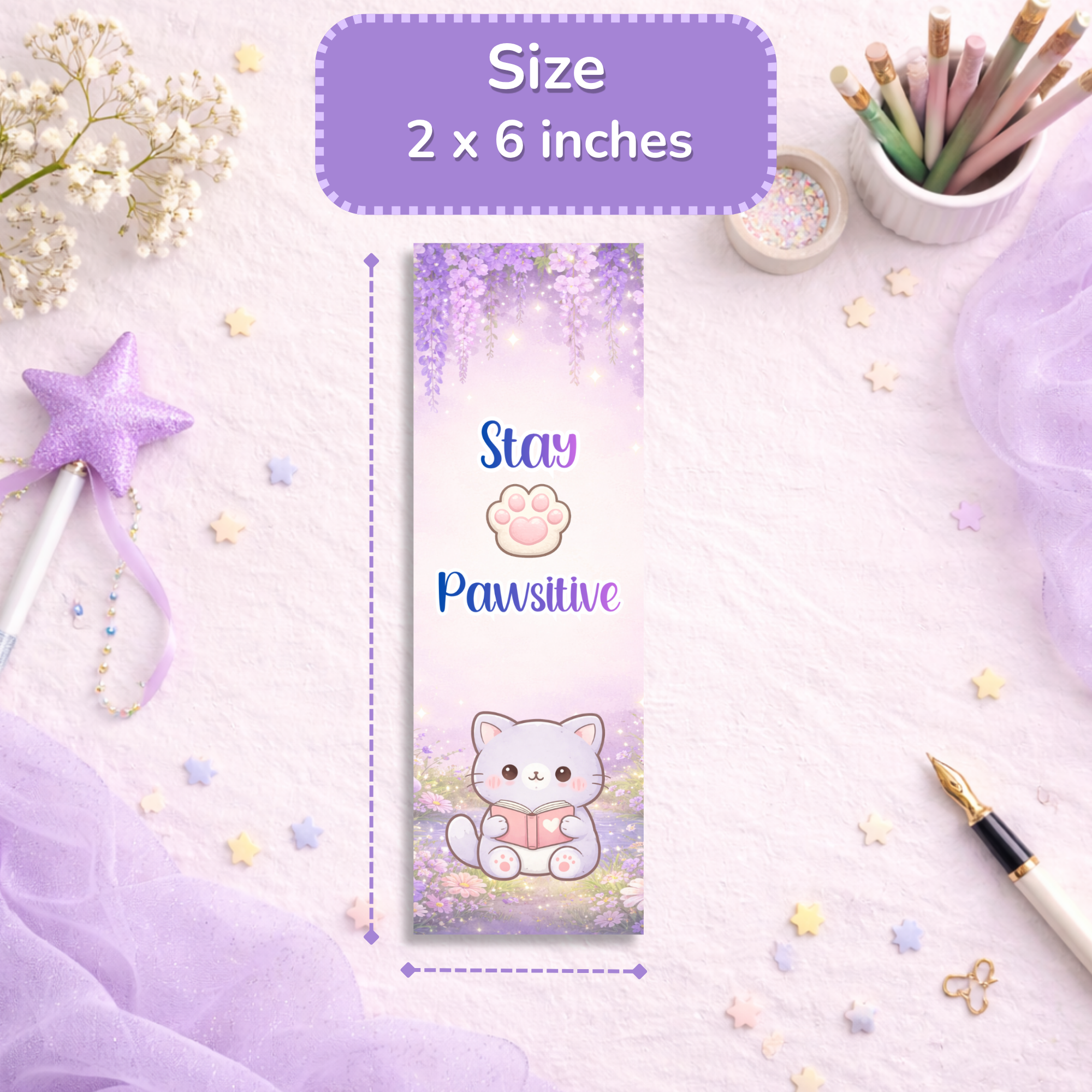Cute Cat Bookmark | Kawaii Animal Bookmark | Aesthetic Reading Accessory | Cat Lover Gift | Planner Bookmark